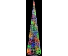 Akrilinė LED dekoracija piramidė, įvairių spalvų, 120cm
