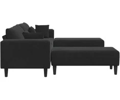 Sofa 3 pcs Juoda 250 x 188 x 76 cm Aksomas