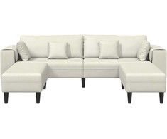 Sofa 3 pcs Kreminė 250 x 188 x 76 cm Aksomas