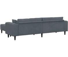 Sofa 3 vnt. Tamsiai pilka Aksomas