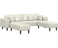 Sofa 3 pcs Kreminė 250 x 188 x 76 cm Aksomas