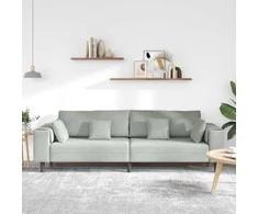 Sofa Šviesiai pilka 250 x 77 x 76 cm Aksomas