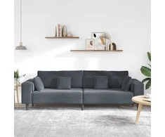 Sofa Tamsiai pilka 250 x 77 x 76 cm Aksomas
