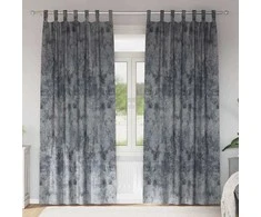 Aksominio tipo užuolaidos 2 pcs Sidabrinė Pilka 225 x 140 cm