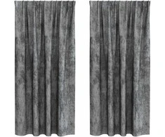 Aksominio tipo užuolaidos 2 pcs Pilka 175 x 140 cm Aksomas