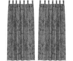 Aksominio tipo užuolaidos 2 pcs Pilka 260 x 140 cm Aksomas