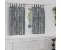 Aksominio tipo užuolaidos 2 pcs Pilka 140 x 140 cm Aksomas