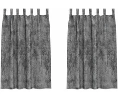 Aksominio tipo užuolaidos 2 pcs Pilka 175 x 140 cm Aksomas