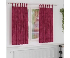 Aksominio tipo užuolaidos 2 pcs Vyno raudonumo 175 x 140 cm