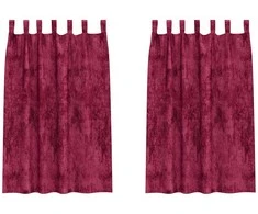 Aksominio tipo užuolaidos 2 pcs Vyno raudonumo 175 x 140 cm