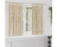 Aksominio tipo užuolaidos 2 pcs Kreminė 175 x 140 cm Aksomas