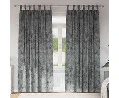 Aksominio tipo užuolaidos 2 pcs Pilka 245 x 140 cm Aksomas
