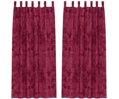 Aksominio tipo užuolaidos 2 pcs Vyno raudonumo 260 x 140 cm