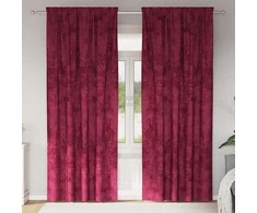 Aksominio tipo užuolaidos 2 pcs Vyno raudona 260 x 140 cm
