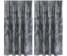 Aksominio tipo užuolaidos 2 pcs Sidabrinė Pilka 140 x 140 cm