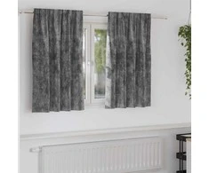 Aksominio tipo užuolaidos 2 pcs Pilka 140 x 140 cm Aksomas