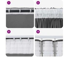Aksominio tipo užuolaidos 2 pcs Pilka 140 x 140 cm Aksomas