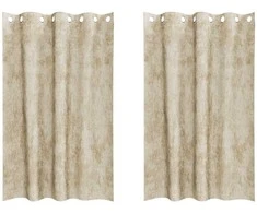 Aksominio tipo užuolaidos 2 pcs Kreminė 175 x 140 cm Aksomas