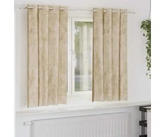 Aksominio tipo užuolaidos 2 pcs Kreminė 175 x 140 cm Aksomas