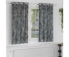 Aksominio tipo užuolaidos 2 pcs Pilka 175 x 140 cm Aksomas