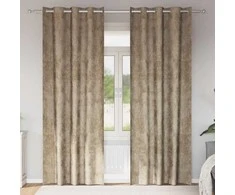 Aksominio tipo užuolaidos 2 pcs šampano 245 x 140 cm Aksomas