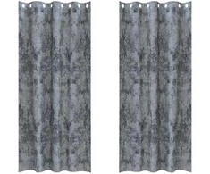 Aksominio tipo užuolaidos 2 pcs Sidabrinė Pilka 225 x 140 cm