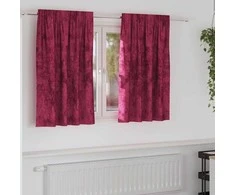 Aksominio tipo užuolaidos 2 pcs Vyno raudonumo 140 x 140 cm