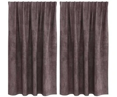 Aksominio tipo užuolaidos 2 pcs Ruda 140 x 140 cm Aksomas