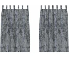 Aksominio tipo užuolaidos 2 pcs Sidabrinė Pilka 175 x 140 cm