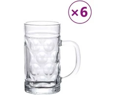 Alaus bokalai su rankena, 6vnt., 500 ml, stiklas