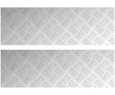 Laiptų danga Stačiakampio 2 pcs Sidabro 75 x 25 cm Aliuminis