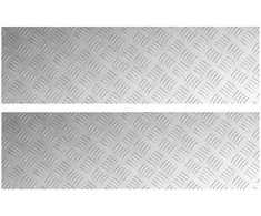 Laiptų danga Stačiakampio 2 pcs Sidabro 100 x 30 cm Aliuminis
