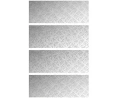 Laiptų danga Stačiakampio 4 pcs Sidabro 80 x 30 cm Aliuminis
