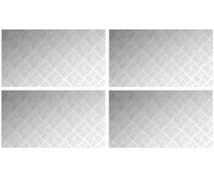 Laiptų danga Stačiakampio 4 pcs Sidabro 90 x 50 cm Aliuminis