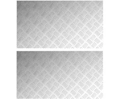 Laiptų danga Stačiakampio 2 pcs Sidabro 90 x 50 cm Aliuminis