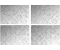 Laiptų danga Stačiakampio 4 pcs Sidabro 60 x 40 cm Aliuminis