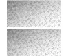 Laiptų danga Stačiakampio 2 pcs Sidabro 100 x 50 cm Aliuminis
