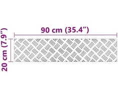 Laiptų danga Stačiakampio 2 pcs Sidabro 90 x 20 cm Aliuminis