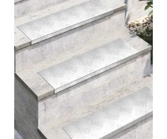 Laiptų danga 15 pcs Sidabro 60 x 18 x 2,5 cm Aliuminis