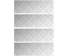 Laiptų danga Stačiakampio 4 pcs Sidabro 60 x 20 cm Aliuminis