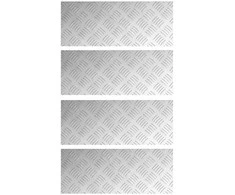 Laiptų danga Stačiakampio 4 pcs Sidabro 50 x 20 cm Aliuminis