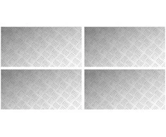 Laiptų danga Stačiakampio 4 pcs Sidabro 80 x 40 cm Aliuminis