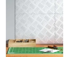 Laiptų danga Stačiakampio 4 pcs Sidabro 40 x 30 cm Aliuminis