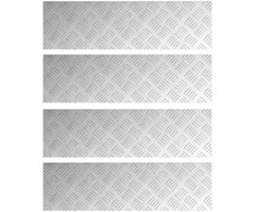 Laiptų danga Stačiakampio 4 pcs Sidabro 70 x 20 cm Aliuminis