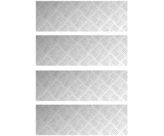 Laiptų danga Stačiakampio 4 pcs Sidabro 75 x 25 cm Aliuminis