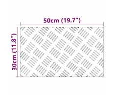 Laiptų danga Stačiakampio 2 pcs Sidabro 50 x 30 cm Aliuminis