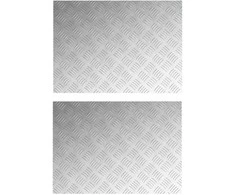 Laiptų danga Stačiakampio 2 pcs Sidabro 70 x 50 cm Aliuminis