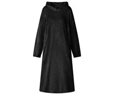 Antklodė-džemperis su gobtuvu Juoda s Flanelė