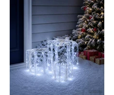 Apšviesta Kalėdinė Dovana 3 vnt. 150 LED Šalta balta