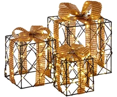 Apšviesta Kalėdinė Dovana 3 vnt. 150 LED Šilta balta